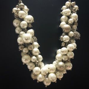 Loft Pearl cluster statement necklace